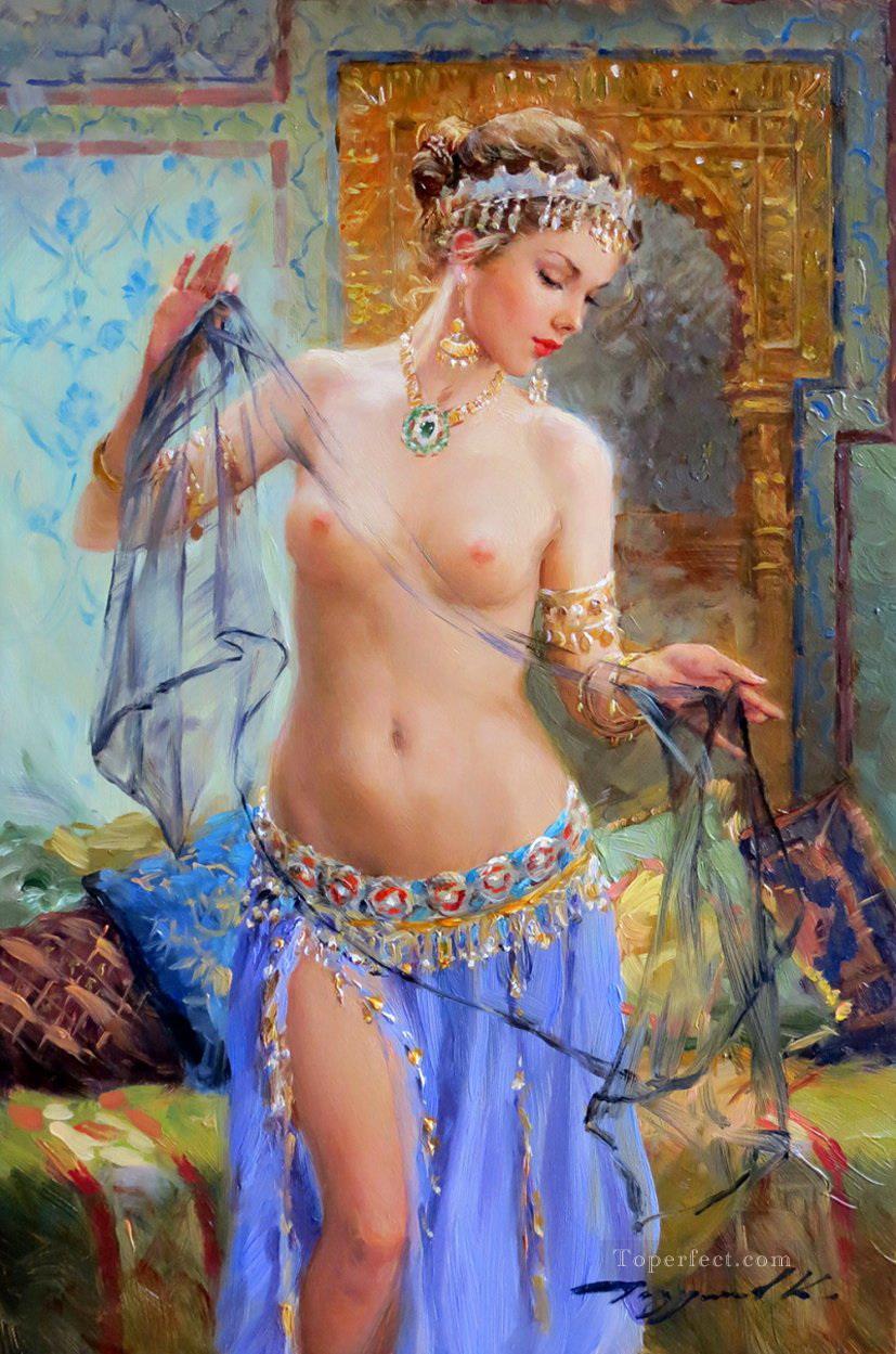 Pretty Lady KR 022 Impressionist nude Oil Paintings